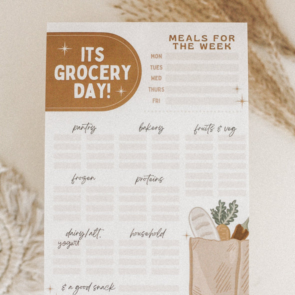 Jess Paper Co. Grocery Meal Planner Notepad